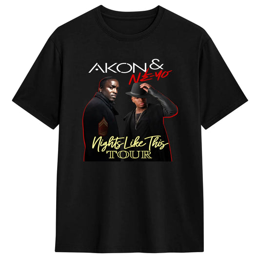 Akon Nights Like This Tour 2026 Men's Cotton T-Shirt S–6XL Men's Graphic T-Shirt Peaceful Pleasures Health and Wellness 1 S