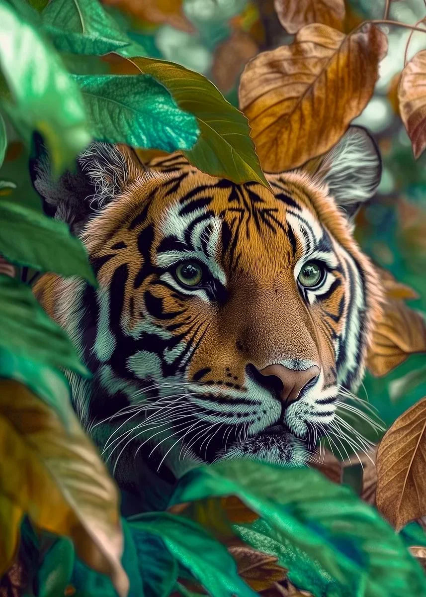Tropical Tiger Forest Canvas Wall Art | Minimalist Home Decor Canvas Wall Art Peaceful Pleasures Health and Wellness