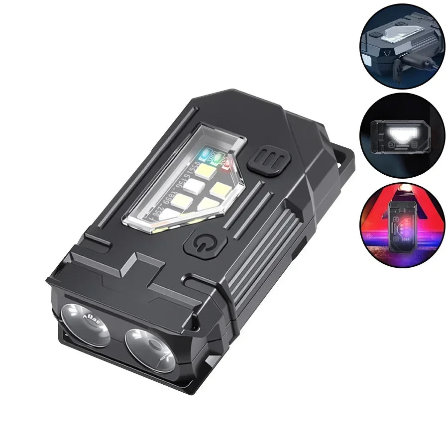 Portable COB LED Rechargeable Flashlight Lantern with Hat Clip