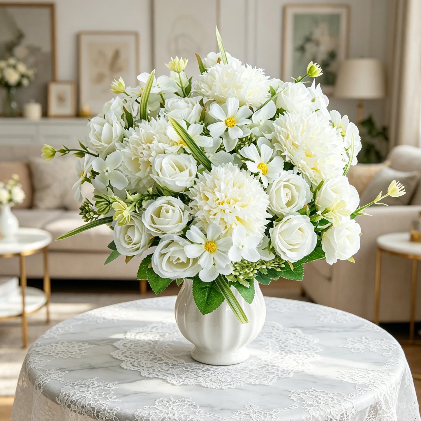 Silk Rose Artificial Flower Wreath | Wedding & Home Decor