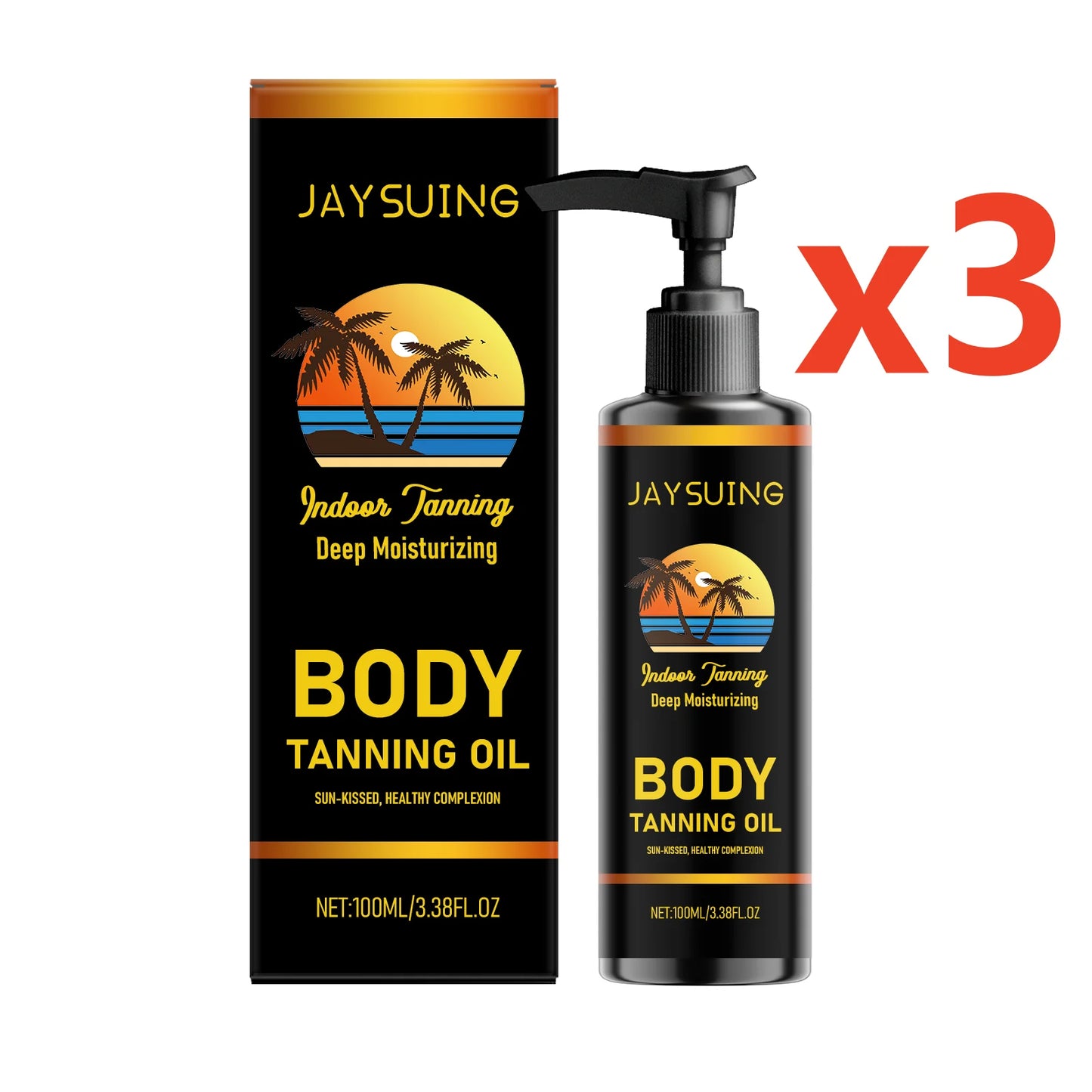 Moisturizing Tanning Oil Firm Smooths Even out Face Body Skin Provide Long-Lasting Natural Bronzing Non-greasy Self Tanner Serum Peaceful Pleasures Health and Wellness 3x100ml boxed 100ml