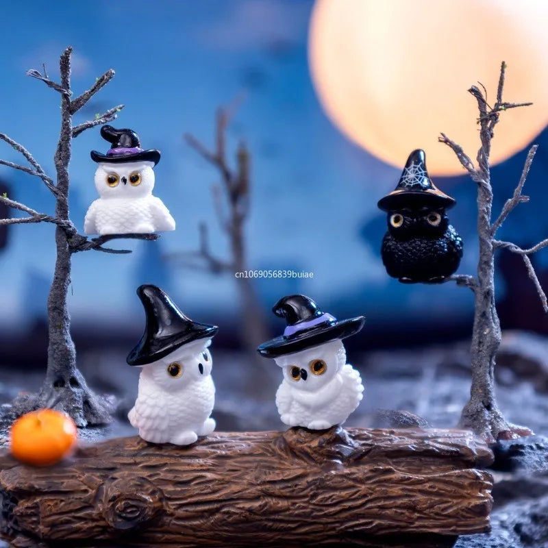 1pcs Halloween Witch Owl Bat Ghost Skeleton Candle Figurine Home Decor Miniature Fairy Garden Decoration Accessories Home Decor Peaceful Pleasures Health and Wellness