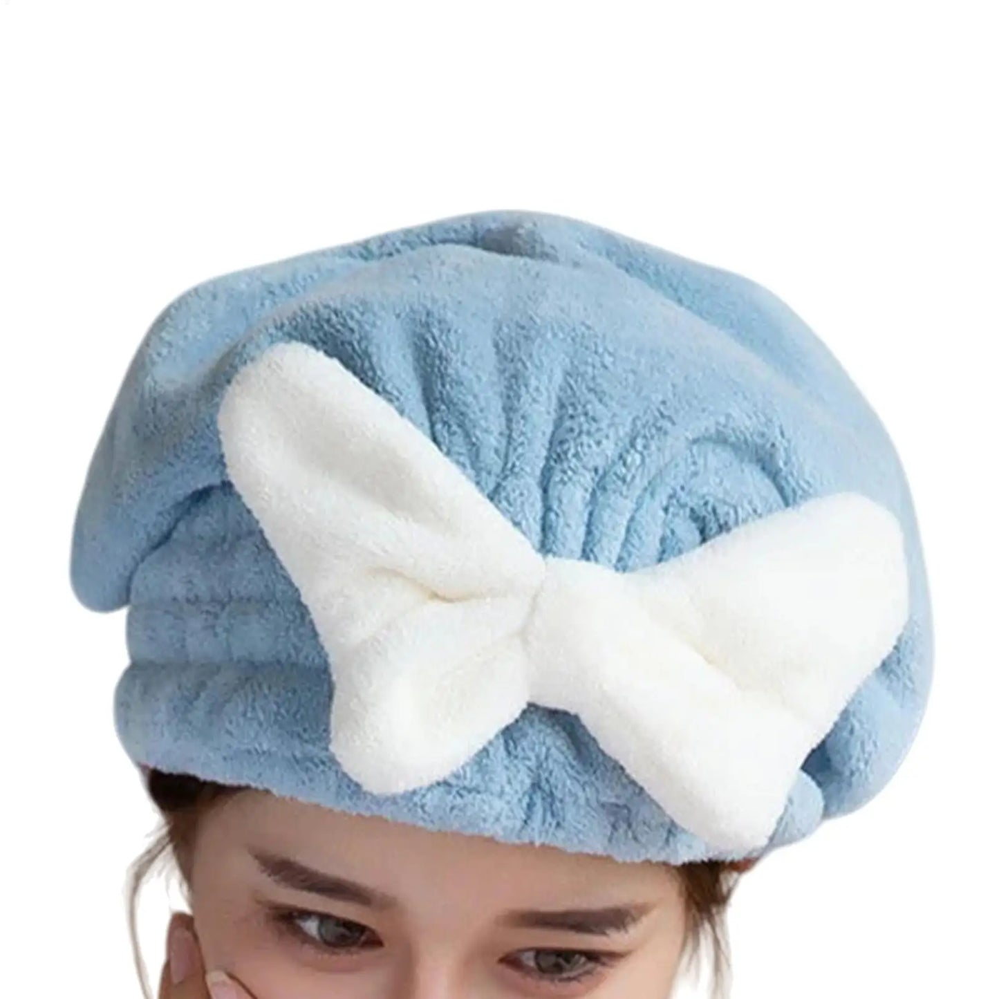 Bow-Knot Hair Drying Towel Wrap | Coral Fleece Turban Cap