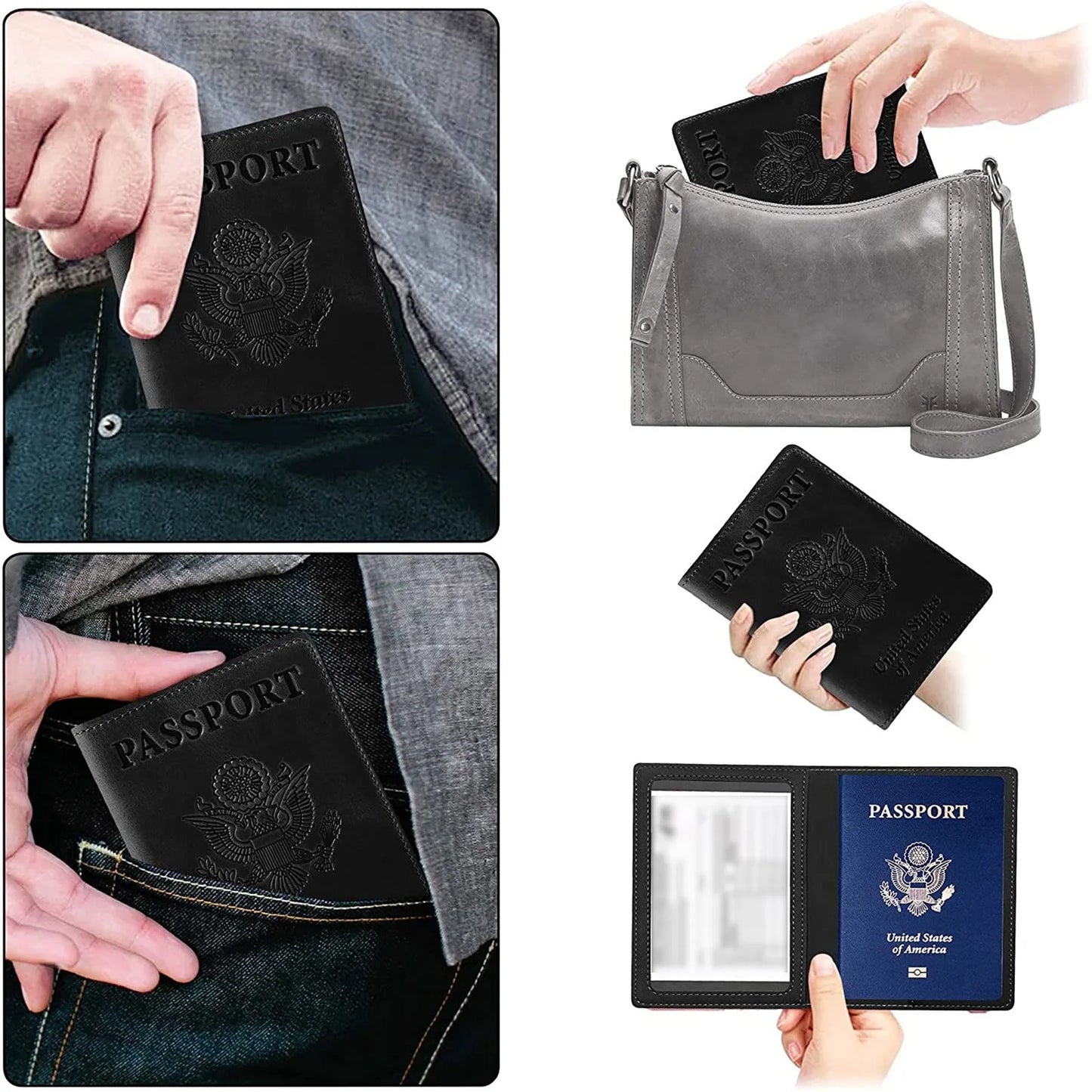 Leather Passport Cover & Card Holder Wallet – Unisex Travel