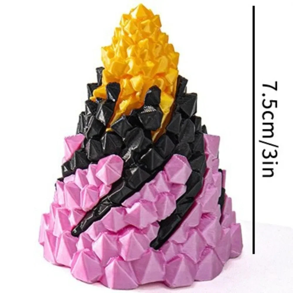 3D Printed Crystal Spiral Cone Figurine | Desk Decor & Fidget Toy