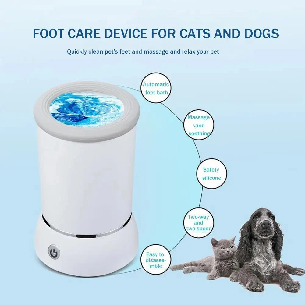 Electric Dog Paw Cleaner Fully Automatic Smart Low Noise Quick Clean USB Pet Foot Washing Cup Peaceful Pleasures Health and Wellness