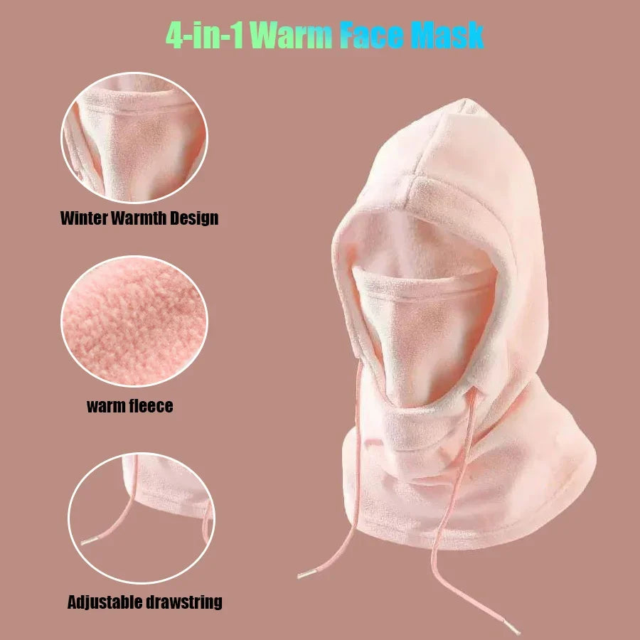 1PC Winter Fleece Neck Warmer Balaclava, Adjustable Drawstring Hood, Lightweight Soft Unisex Ski Mask for Cycling Outdoor Sports Peaceful Pleasures Health and Wellness