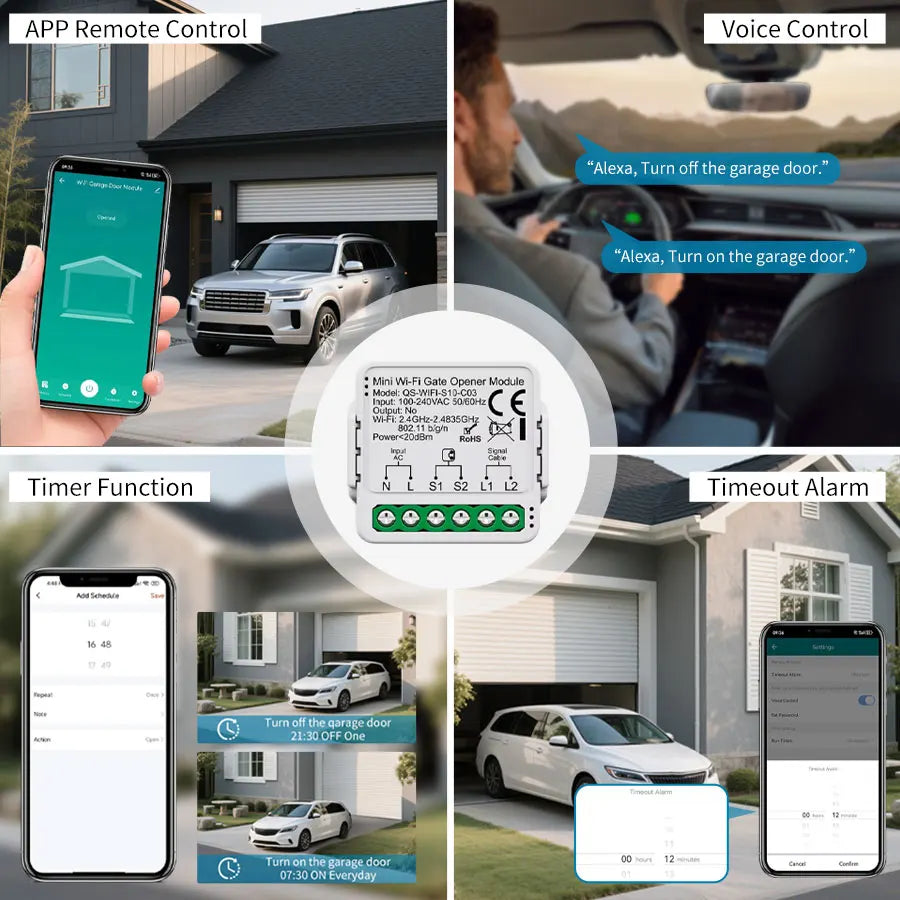 Tuya Zigbee WiFi Smart Garage Door Controller – Alexa Google