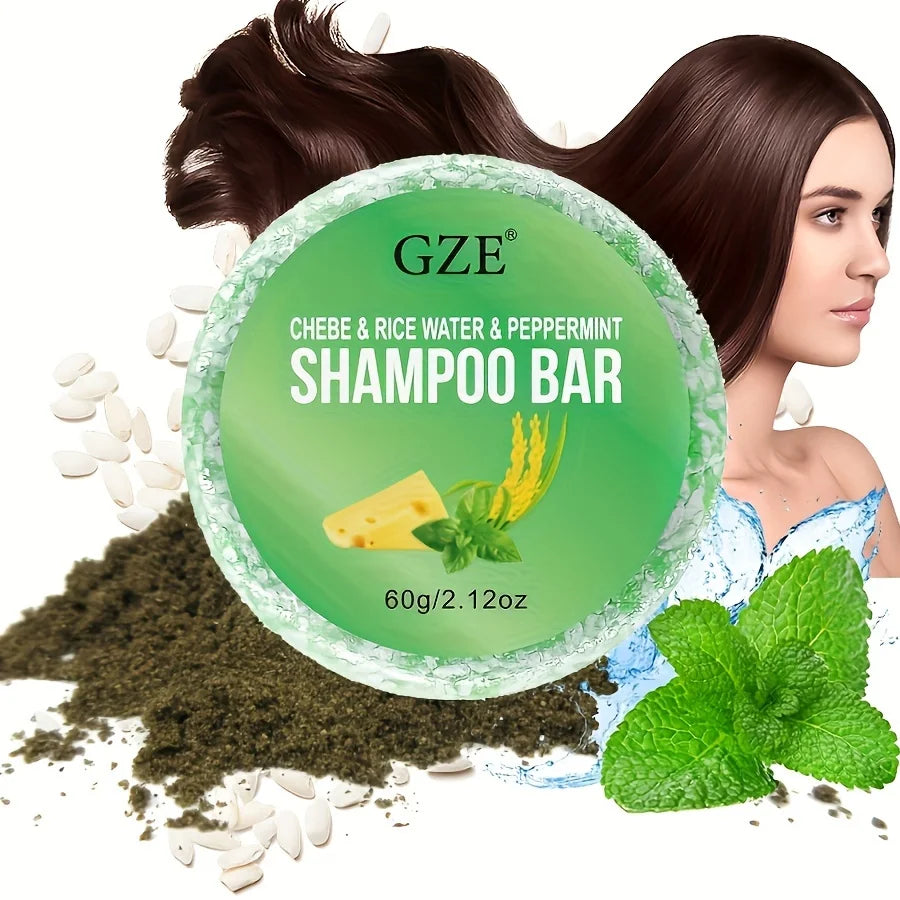 GZE Chebe Rice Water Peppermint Shampoo Bar for 4C Curly Hair