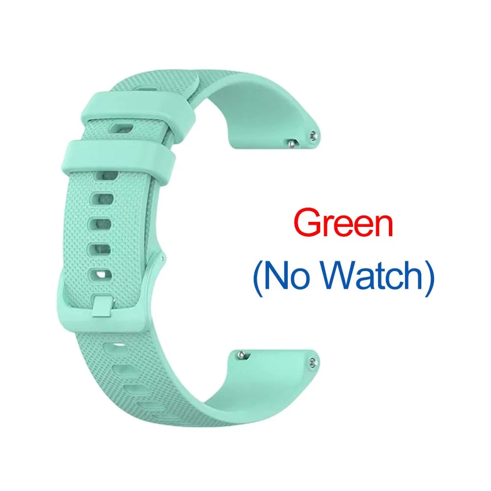 18mm Silicone Watch Band – Garmin, Fossil & Huawei Strap Peaceful Pleasures Health and Wellness Minr Green 18mm