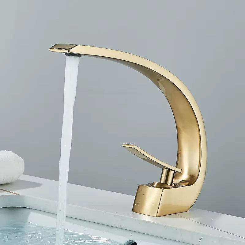 Black Brass Basin Faucet | Single Hole Deck Mount Mixer Tap