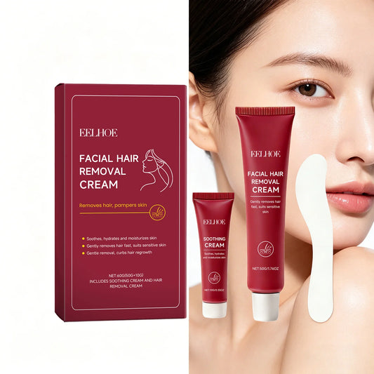 Eelhoe Facial Hair Removal Cream – Painless Gentle Depilatory Hair Removal Cream Peaceful Pleasures Health and Wellness