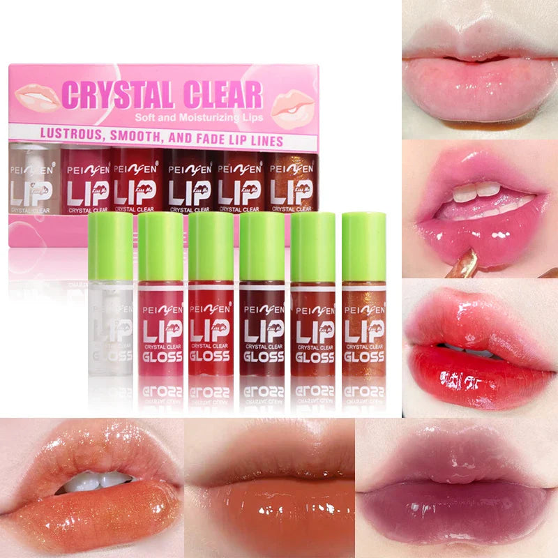 6-Piece Moisturizing Lip Gloss & Oil Set – Reduces Lip Lines