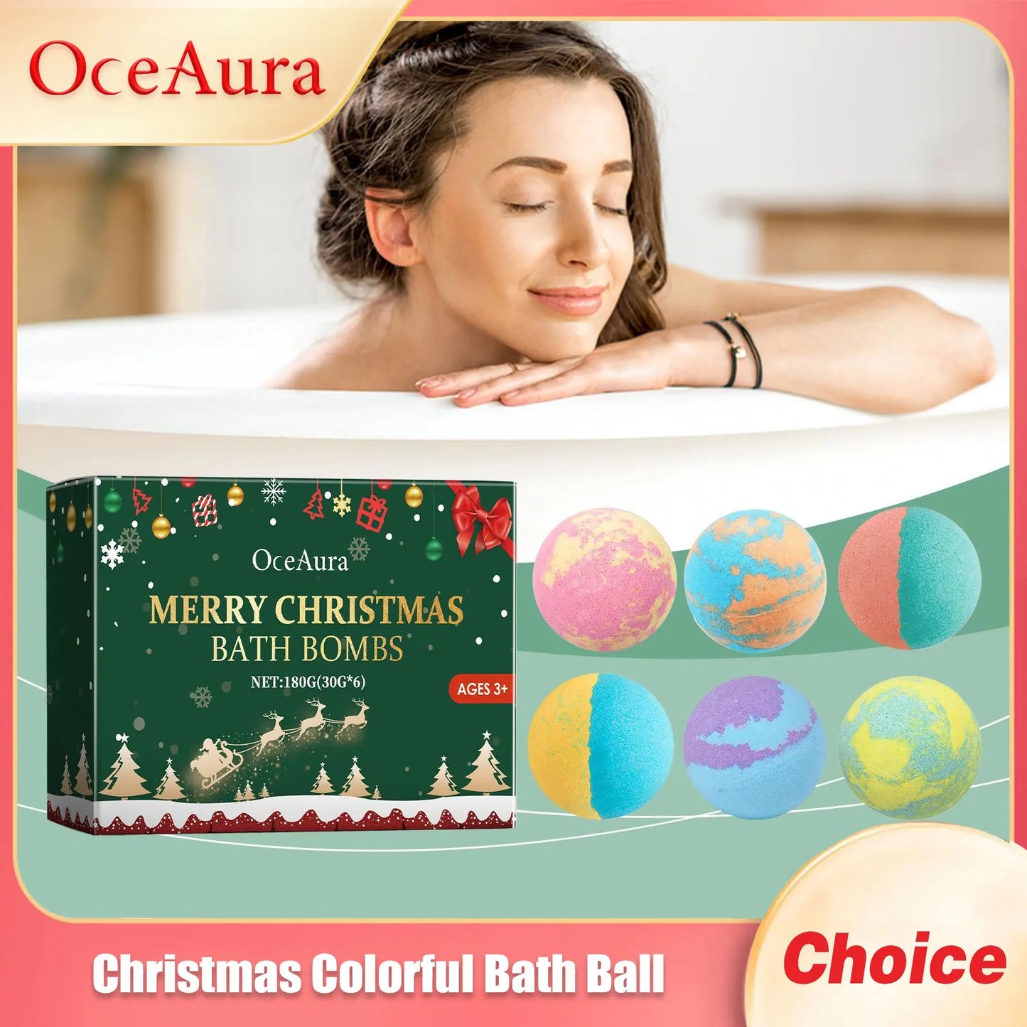 OceAura Rosemary Bath Bombs – Fizzing Foot Spa & Moisturizer