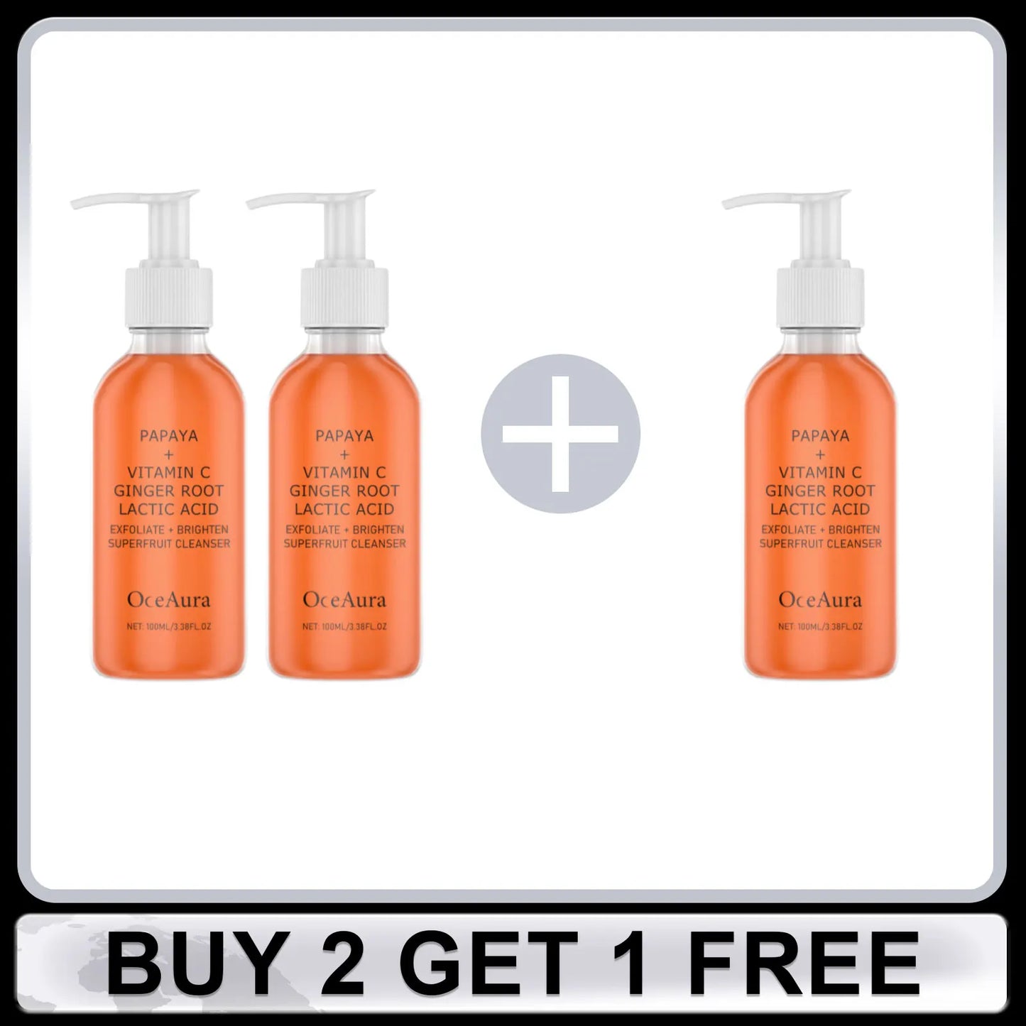 Oceaura Papaya Facial Cleanser – Oil Control & Brightening 100ml