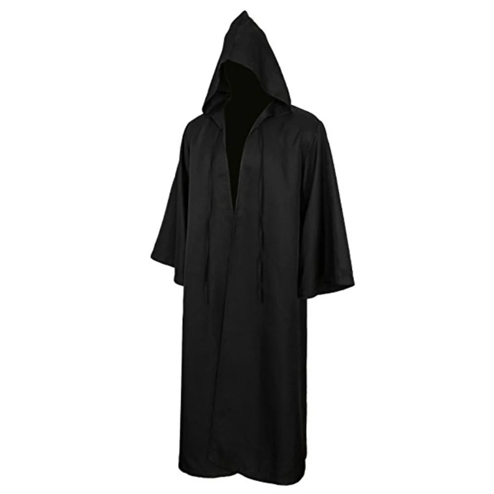 Black Cape Cloak Warrior Costume for Adults Vampire Cape with Hood Adult Halloween Cosplay Vampire Christmas Costume Robe Cape Peaceful Pleasures Health and Wellness Black M