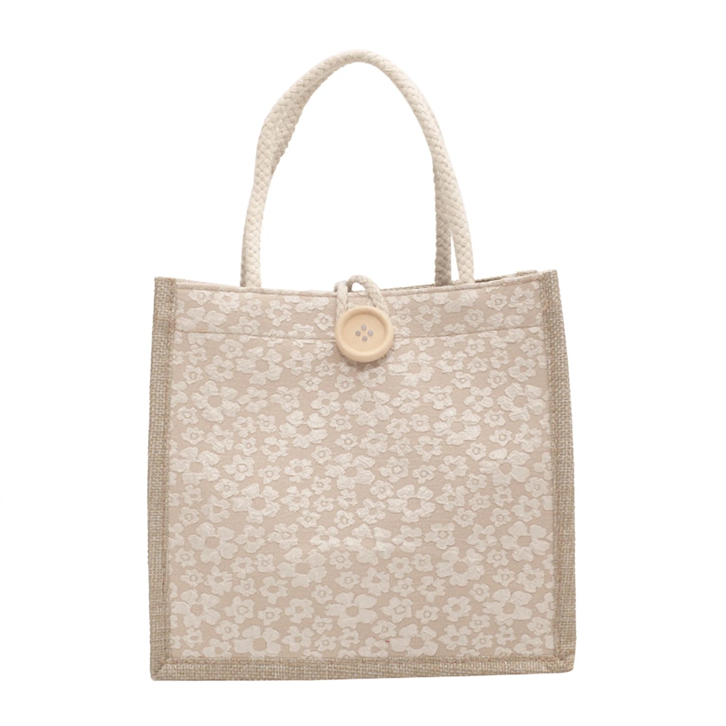 Fashion Burlap Tote Bags Large Capacity Jute Tote Shopping Bags for Women Bridesmaid Wedding Gift Peaceful Pleasures Health and Wellness Khaki
