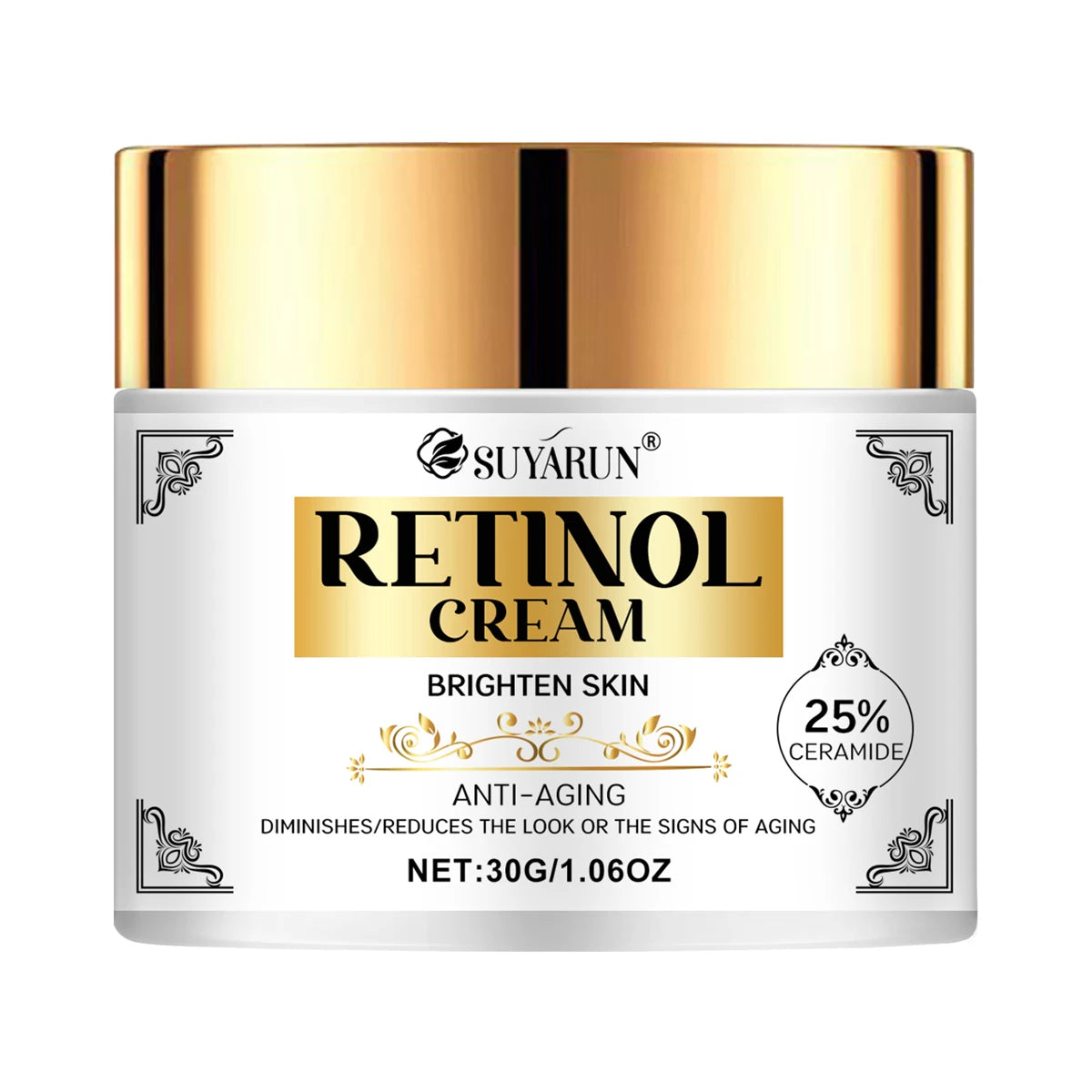 SUYARUN Retinol Anti-Aging Face Cream - Intense Hydration & Wrinkle Reduction, Vitamin Enriched Moisturizer for All Skin Types. Peaceful Pleasures Health and Wellness 30g