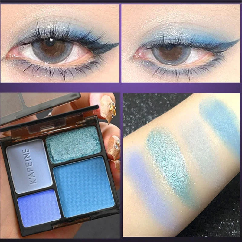 4-Color Punk Smokey Eyeshadow Palette – Glitter Matte Shimmer