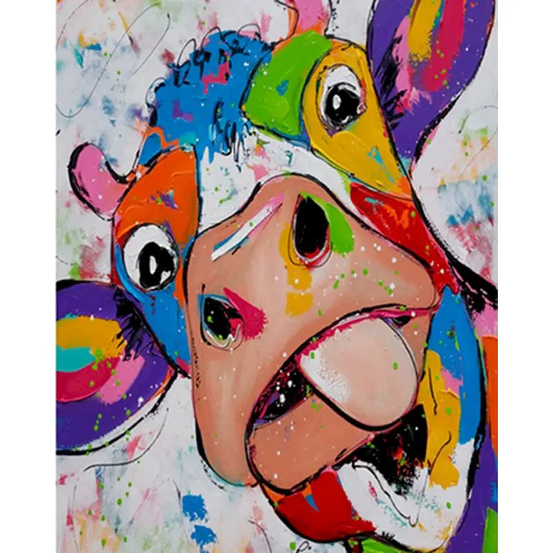Paint By Numbers For Adults cartoon cows Table Decoration Modern 60X75Cm Photo Frames Oil Painting On Canvas Handmade Gatyztory Peaceful Pleasures Health and Wellness