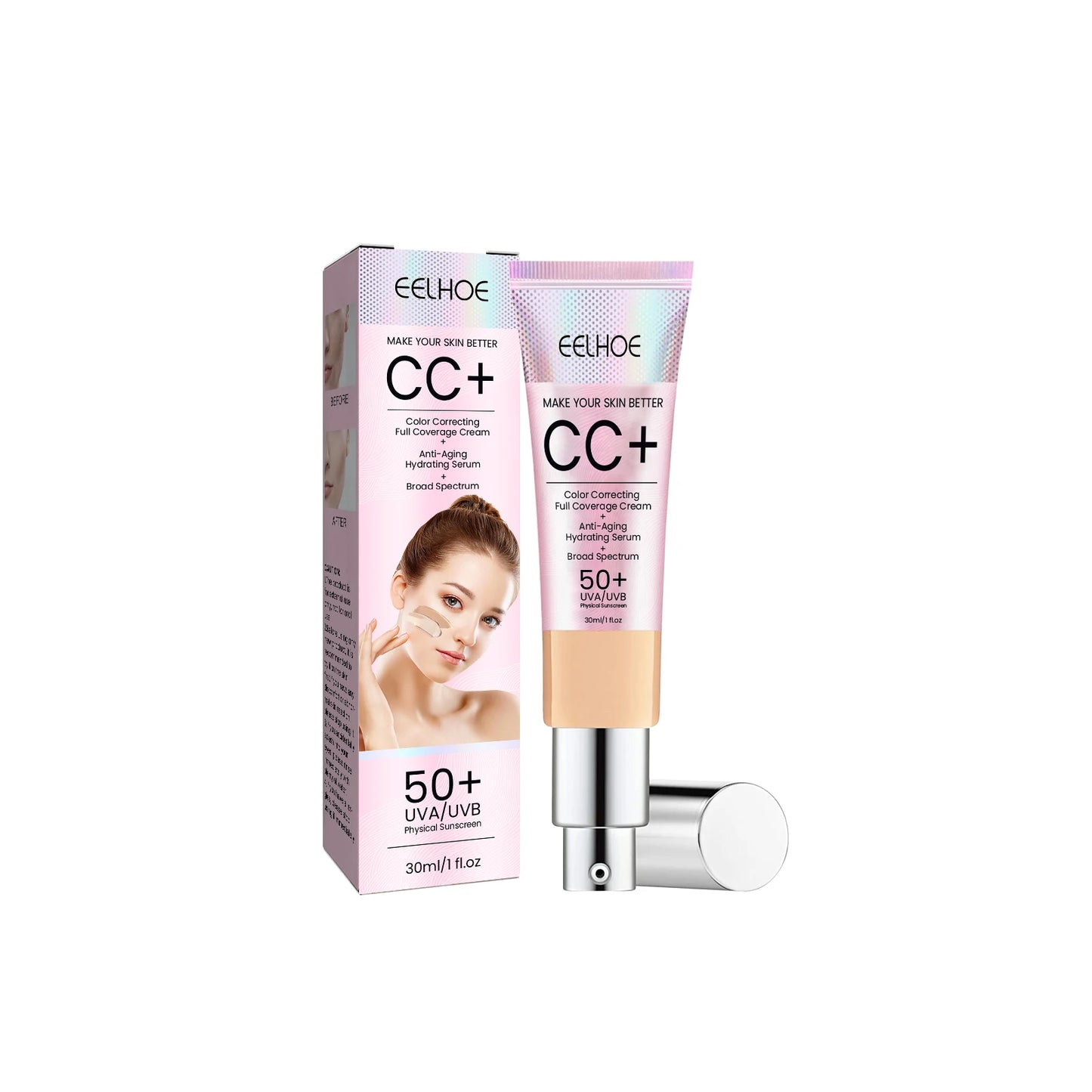 Facial Repair CC Cream Effectively Coverage Scar Repair Dull Skin Waterproof Whitening Skin Moisturizing Concealer Liquid 30ml Peaceful Pleasures Health and Wellness Medium Skin Color