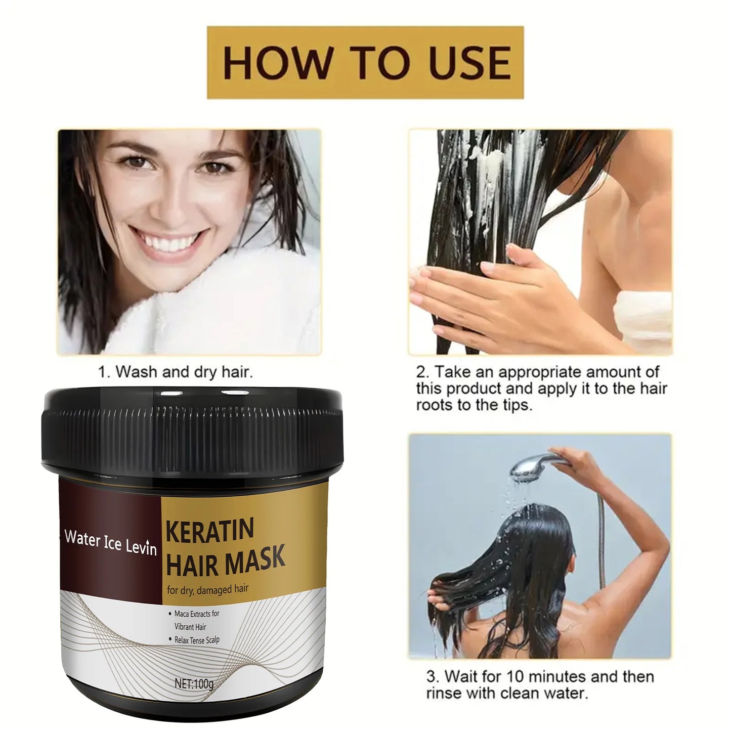Keratin Hair Mask – Smoothing, Frizz Control & Nourishing | 100g