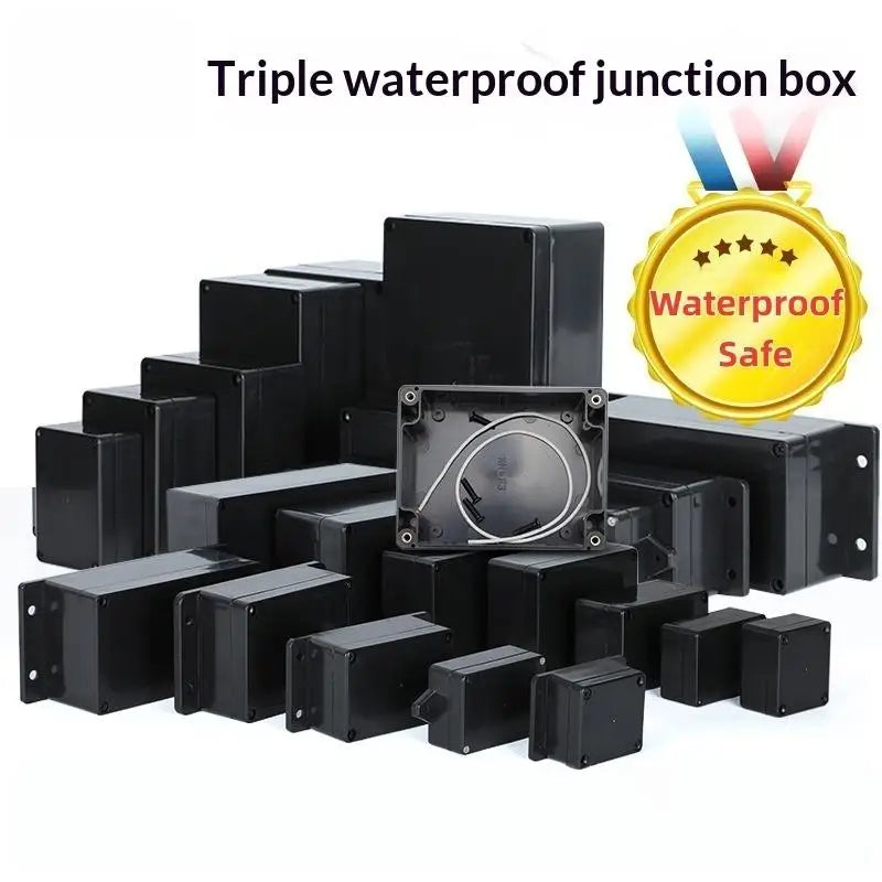 New 1/3Pcs Plastic Electronic Project Instrument Case IP65 Waterproof Black Junction Box Outdoor Container Power Enclosure Tools Peaceful Pleasures Health and Wellness