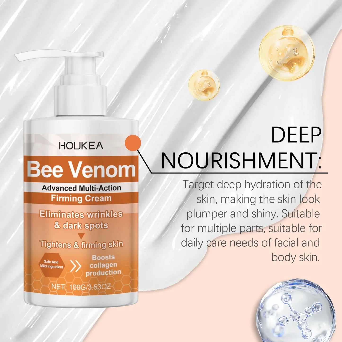 HOUKEA Bee Venom Firming Body Cream – Skin Tightening 100g