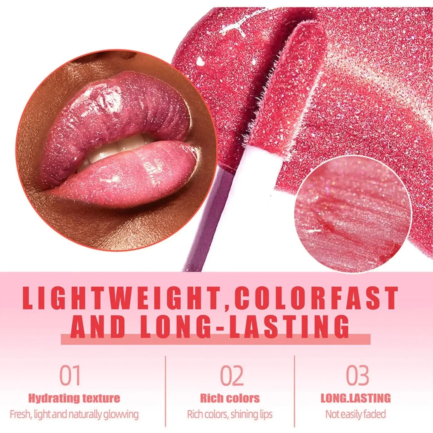 6-Piece Pearl Lip Glaze Set – Hydrating Liquid Lipstick Gloss