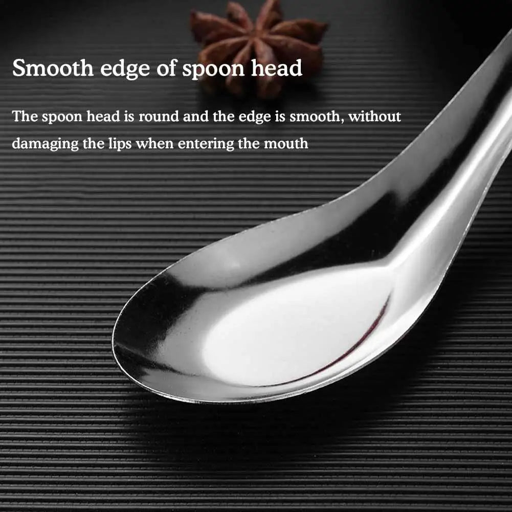 12pcs Large Polished Capacity Steel Spoon Set Peaceful Pleasures Health and Wellness