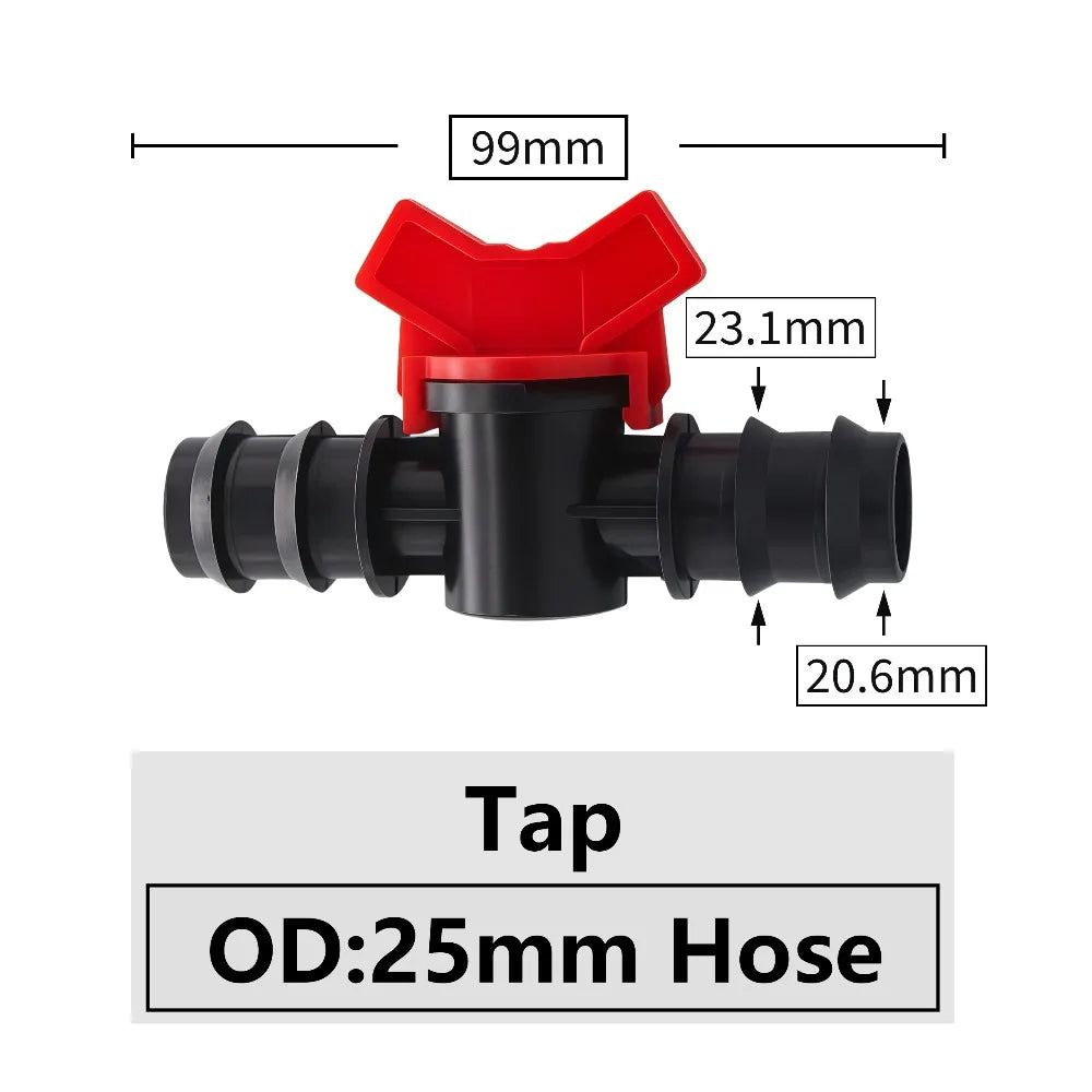 Connectors With 1/2 3/4 Inch Thread Drip Irrigation System Fitting 4/8/10/12/16/20/25mm Hose Barbed Mini Valve Garden Tap Barb Peaceful Pleasures Health and Wellness F