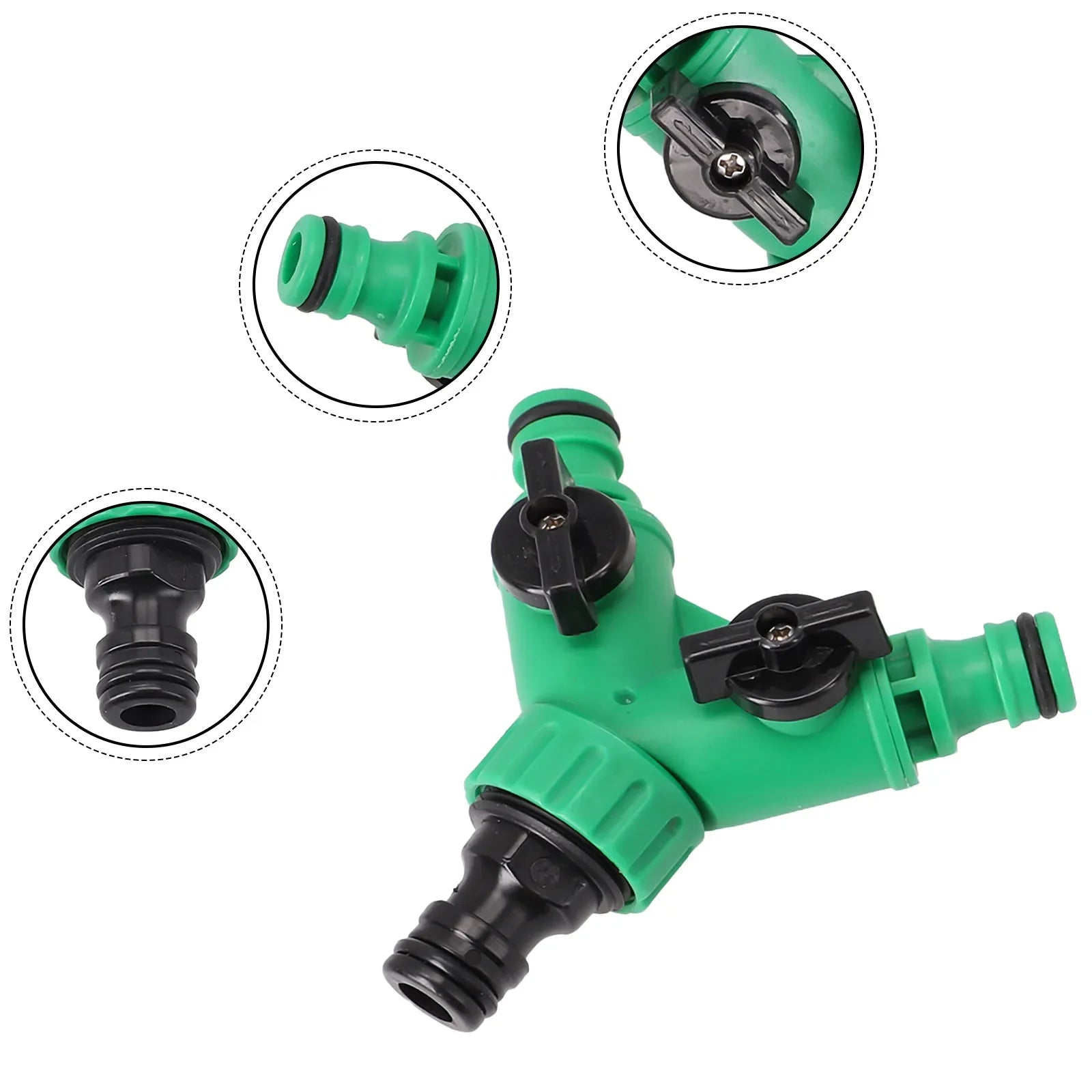 2 Way Garden Water Pipe Connectors Pipe Adapter Y Shape Hose Splitter Valve Three Way Plastic Valve With Switch Peaceful Pleasures Health and Wellness