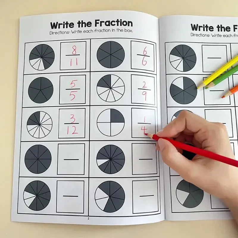 Primary School Fractions Workbook – Math Practice & Teaching Aid