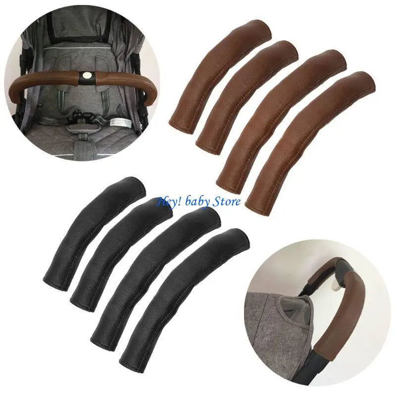 Baby Stroller Armrest Covers 4Pcs – Faux Leather Protective Set