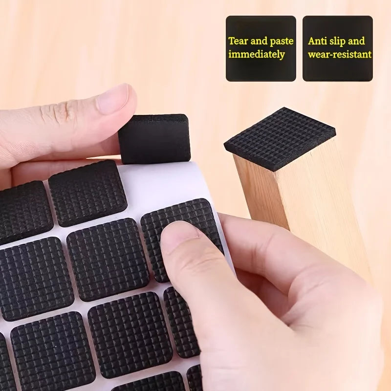 Black Thick Table Chair Foot Pads Scratch Resistant Silent