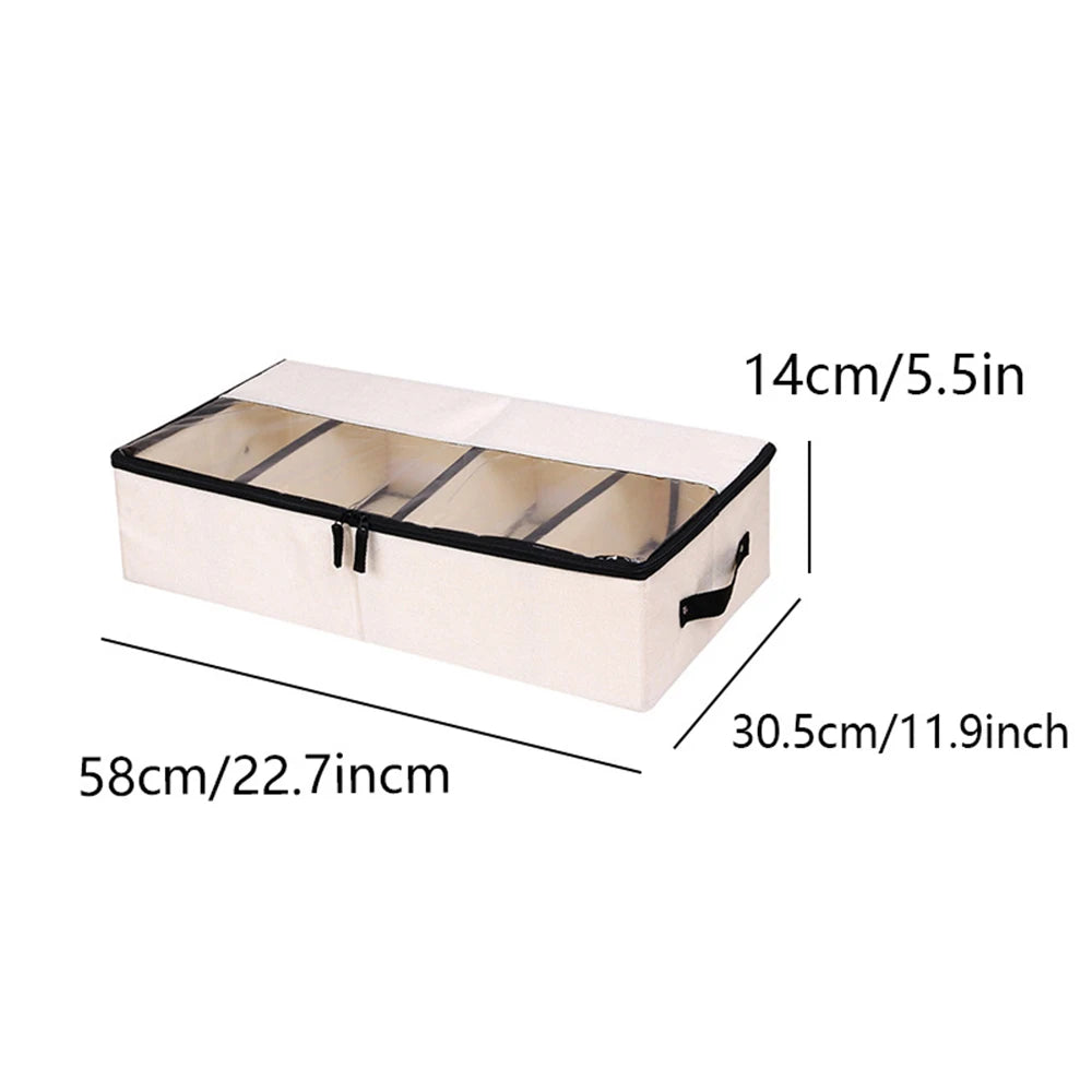 Clothing Storage Bag Made Of Cotton And Linen Washable Separated Dust-Proof Thickened Suitable For Moving Bed Bottom Storage Box Peaceful Pleasures Health and Wellness