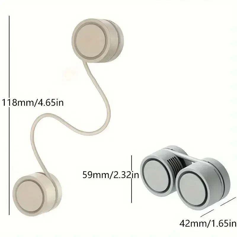360° Bendable Hands-Free Bladeless Neck Fan 3-Speed Rechargeable Cooling Fan for Office Workout Gym Yoga Travel Peaceful Pleasures Health and Wellness