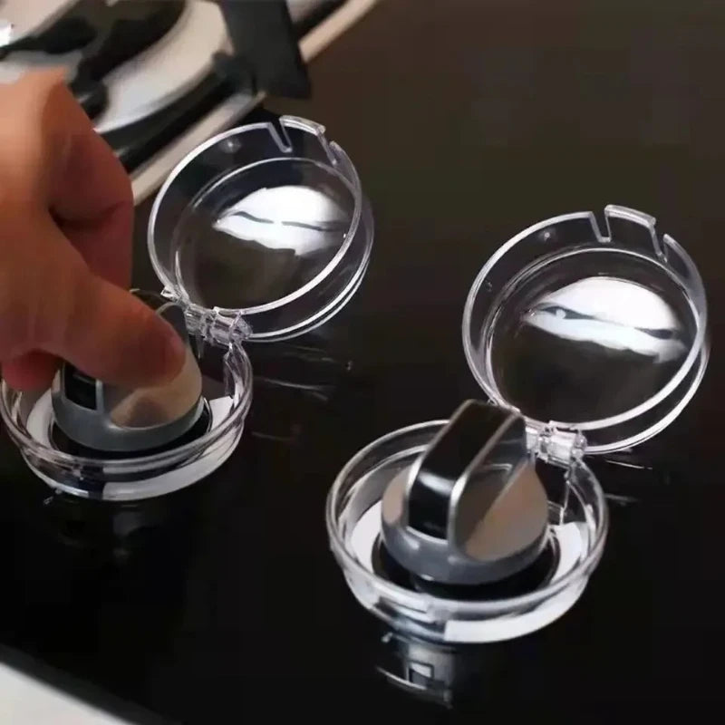 6pcs Household Gas Switch Protective Cover Child Proof Stove Oven Knob Covers Child Safety Lock Clear/Black Stove Guard Proof Peaceful Pleasures Health and Wellness