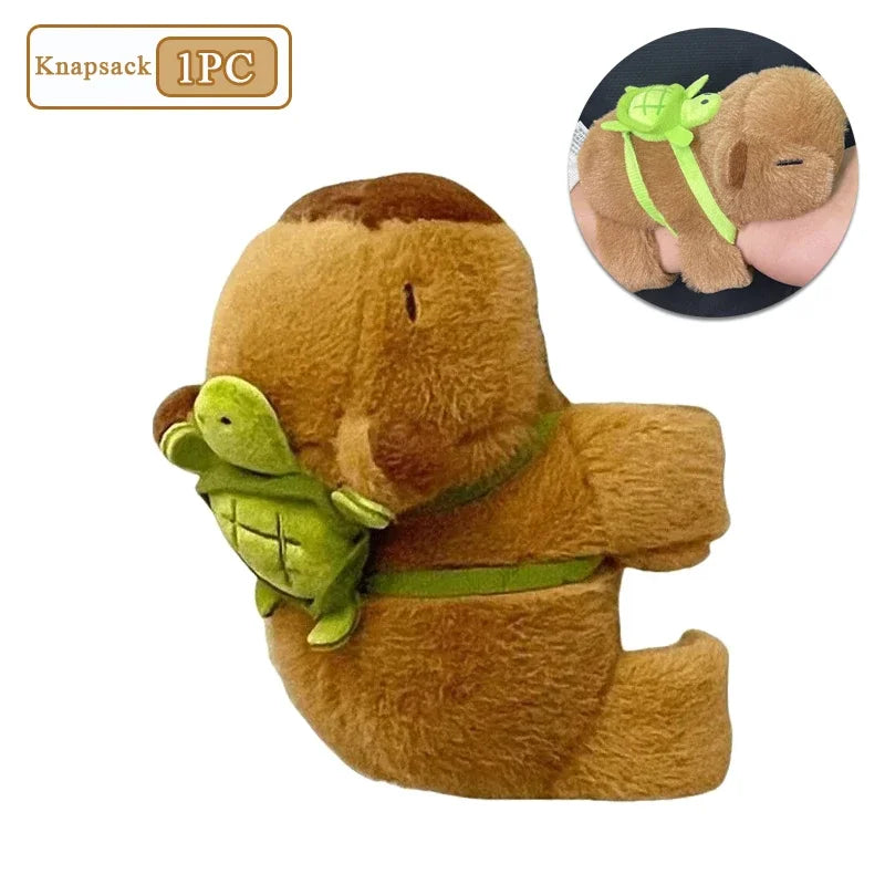 Capybara Plush Snap Ring Wristband | Fun Kids Slap Bracelet Gift