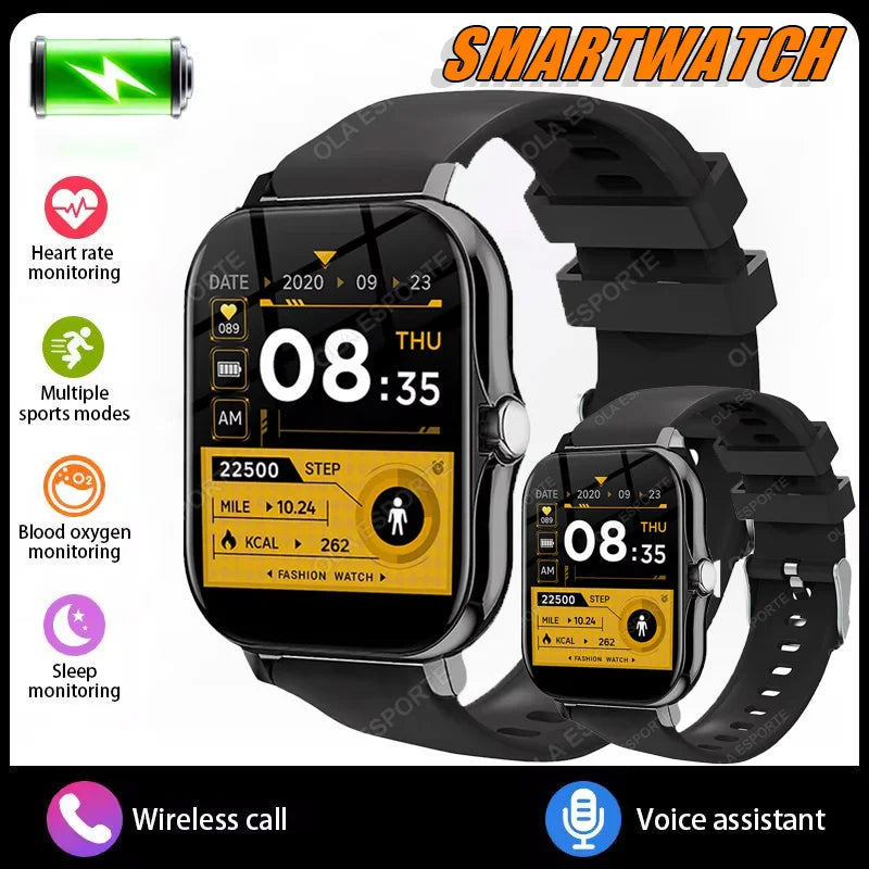 Smart Watch, Wireless calling /dial, Multi -Sport Mode, Calling Reminder And Rejection, SMS Reminder, For iPhone/Andriod Peaceful Pleasures Health and Wellness 2Bk
