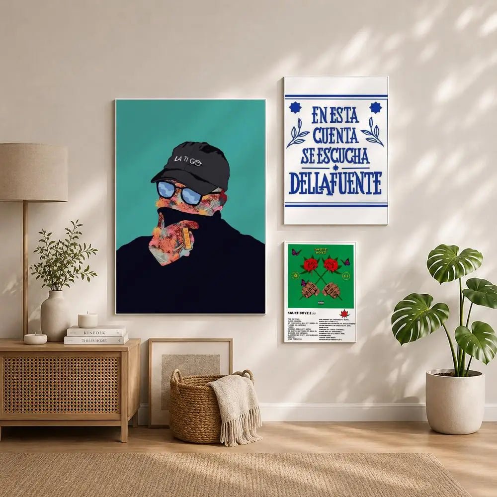 Dellafuentes Singer HD Poster | Self-Adhesive Waterproof Wall Art Music Wall Poster Peaceful Pleasures Health and Wellness