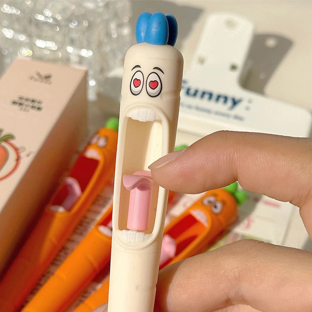 Carrot Pens Funny Fun Tongue Pushing Pen Neutral