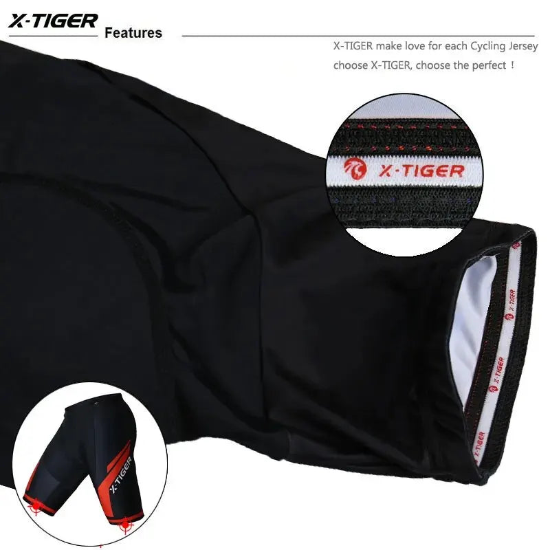 X-TIGER Men's Gel Pad Cycling Shorts – MTB & Road Bike