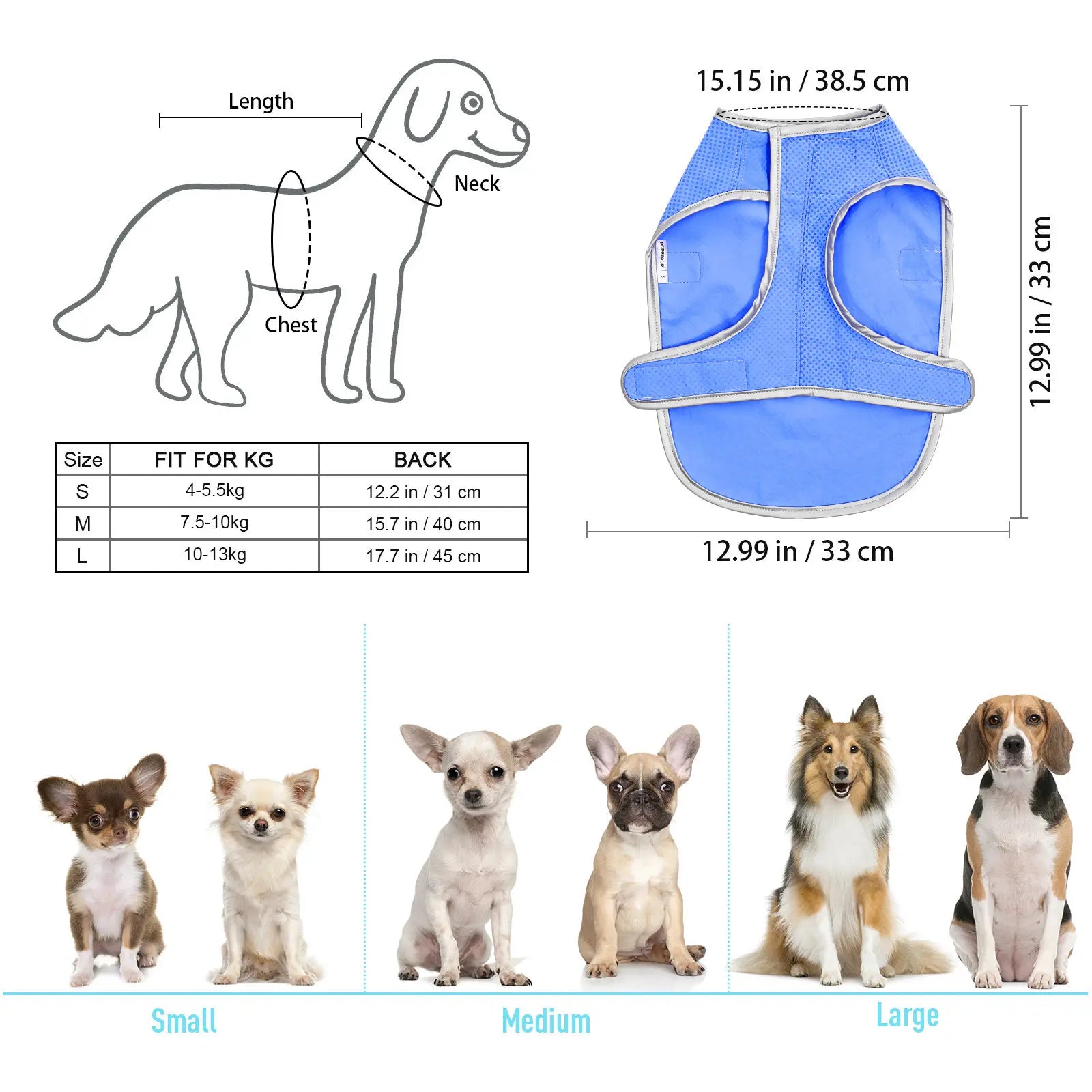 Dog Cooling Vest Puppy Cooling Waistcoat Size S Lightweight Pva Technology Comfortable Breathable Pet Supply Shirt Peaceful Pleasures Health and Wellness