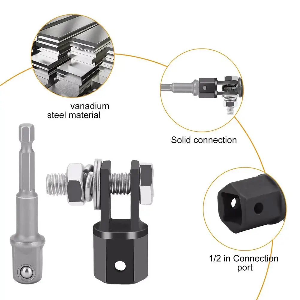 1/2 Inch Scissor Jack Adapter | Chrome Vanadium Steel Socket Tool