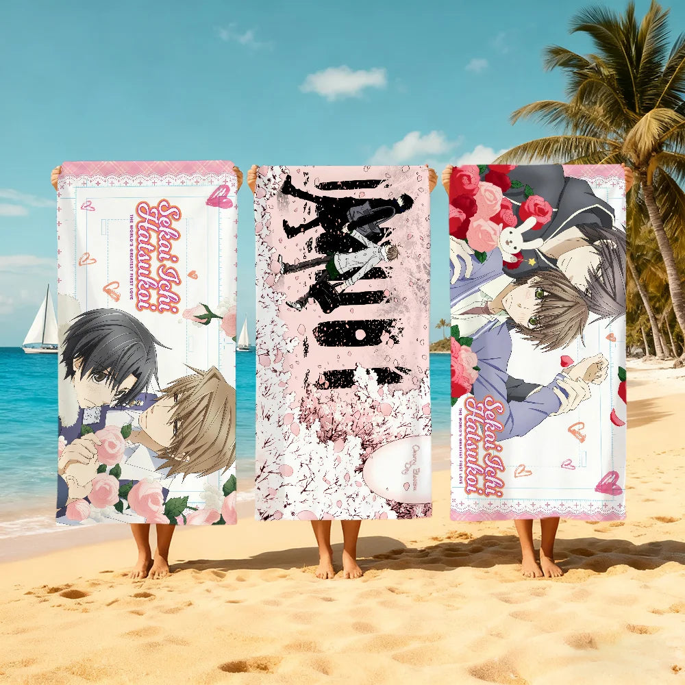 Sekai-ichi Hatsukoi Anime Beach Towel – Quick Dry & Soft Anime Beach Towel Peaceful Pleasures Health and Wellness