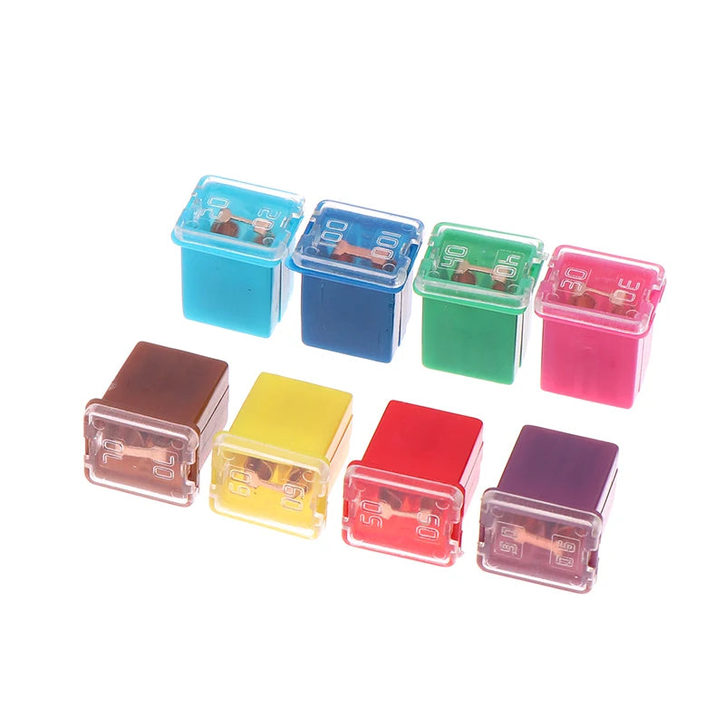 5pcs Mini Square Fuse Set 20A 30A 40A 50A 60A 70A 80A 90A Set Automotive Car Fuse With Plastic Box Assortment Auto Fuse Peaceful Pleasures Health and Wellness