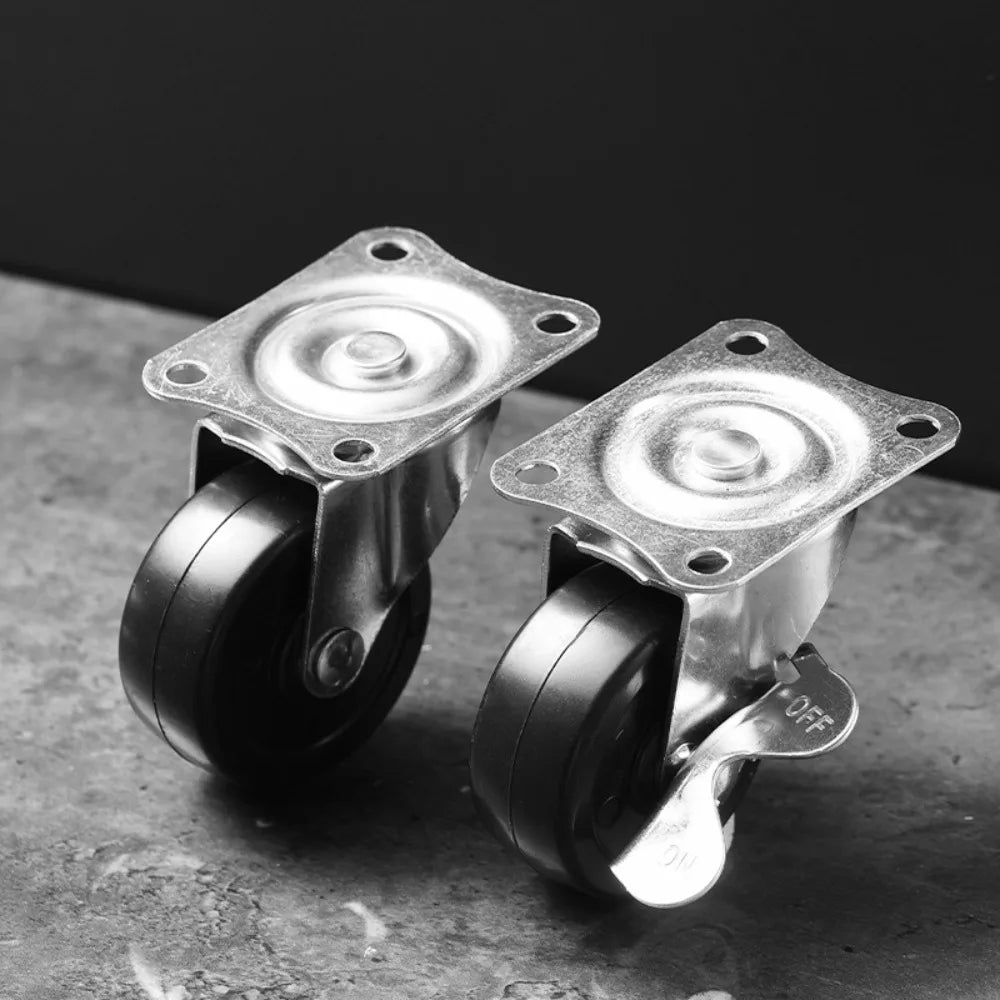 Set of 4 PVC Swivel Furniture Casters – 360° Heavy Duty Wheels