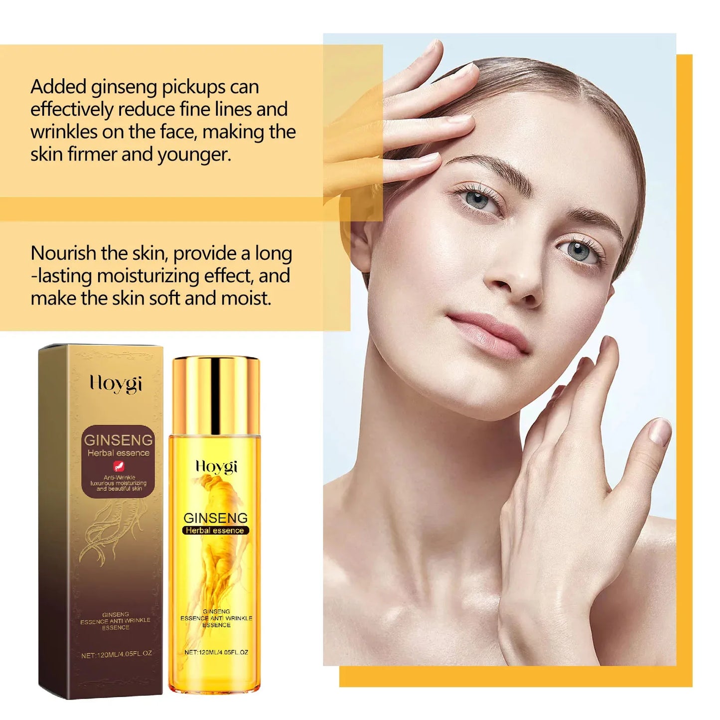 Ginseng Face Essence Fade Fine Lines Firming Smoothing Pores Hyaluronic Acid Brightening Moisturizing Niacinamide Facial Serum Peaceful Pleasures Health and Wellness