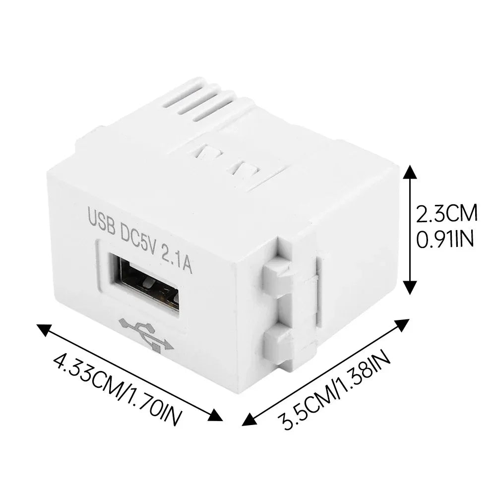 USB Power Module Charging Panel for Mobile Phones 220V Socket 5V 2.1A Switching Adapter Power Socket Peaceful Pleasures Health and Wellness
